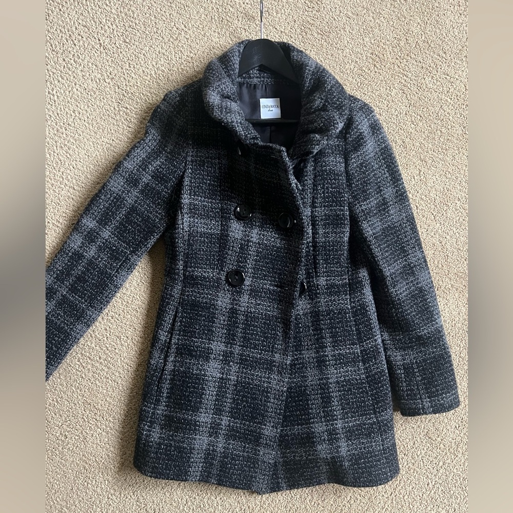 Cinzia Rocca due wool Plaid Pea Coat